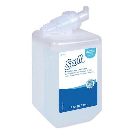 Scott Control Moisturizing Hand and Body Lotion, Fresh Scent, 1L Bottle, PK6 KCC 35362CT